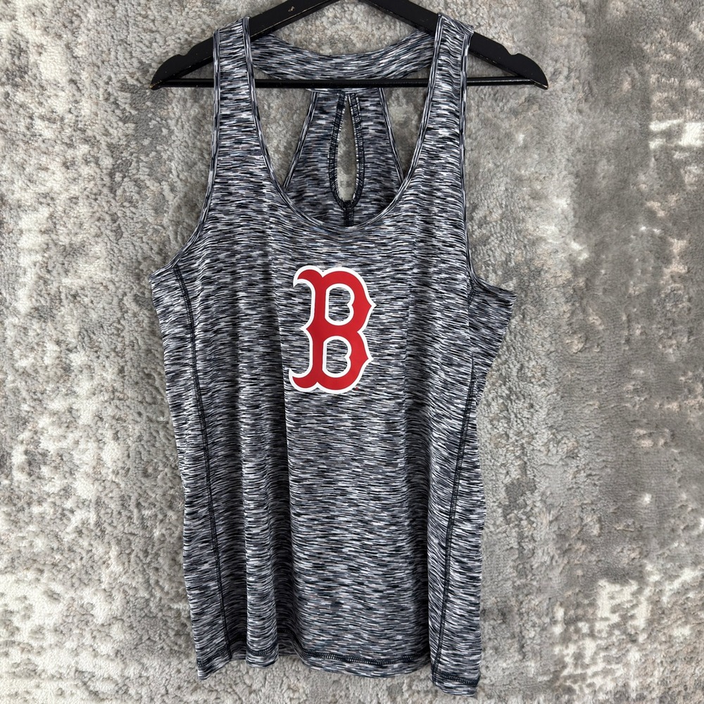 New New Era Size L Boston Red Sox MLB Space Dye Racerback Tank Top Black Women